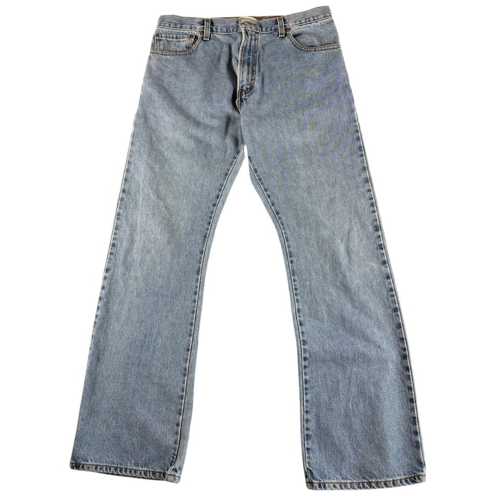 Vintage Levis 517 Bootcut Jeans Mens 34x32 Light Blue Washed Western Workwear
